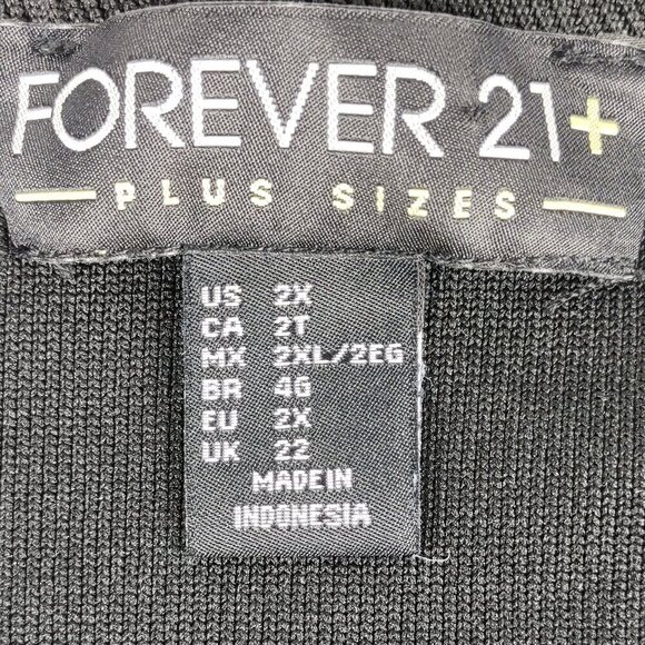 Forever 21 + Sizes Deep V Neck Stretch Black Midi Dress. Size 2X - Picture 10 of 11